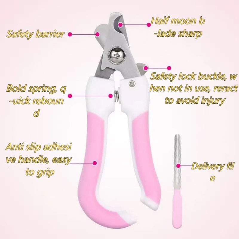 Vesslam Cat & Dog Nail Clipper, Sharp Blade, with Safety Guard- Avoid Over Cutting Pet Nail Clippers, Professional Pet Nail Trimmers (Pink) - Image 2